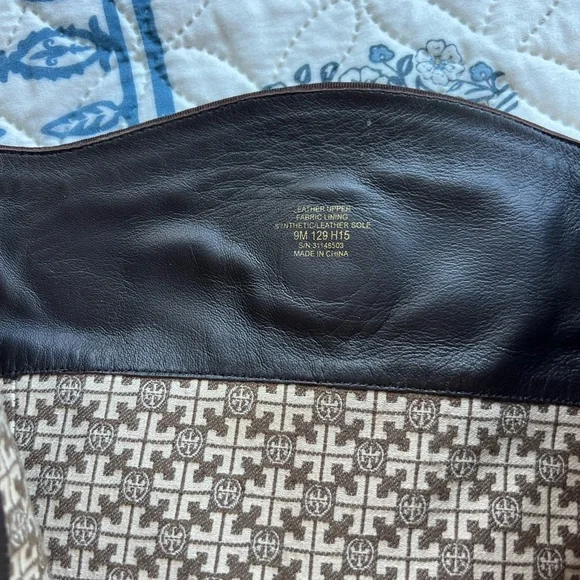 Tory Burch Dark Brown Leather Boots with Gold Accents - Picture 5 of 5